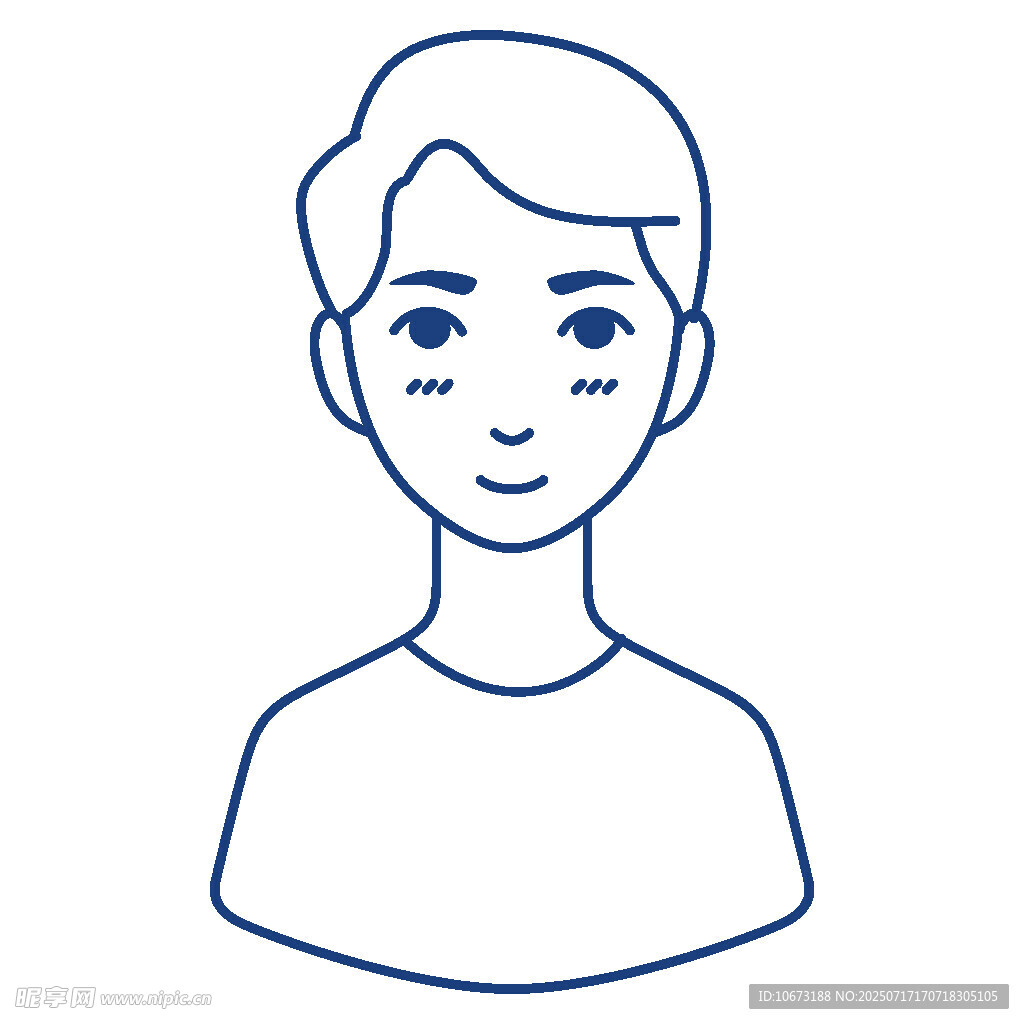 简约线条男性头像