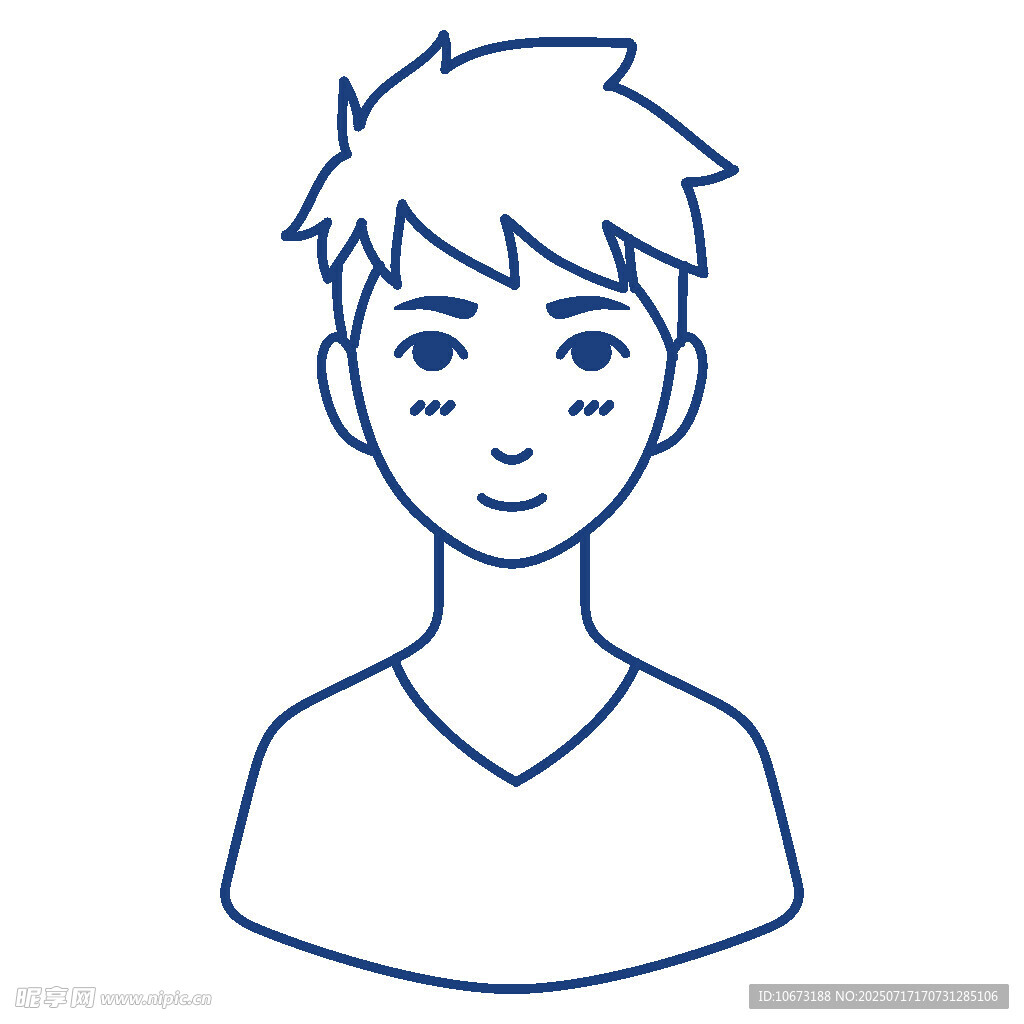 简约线条风男性头像