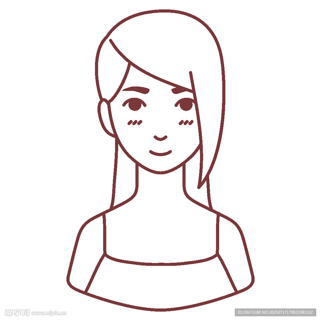 简约线条女性头像