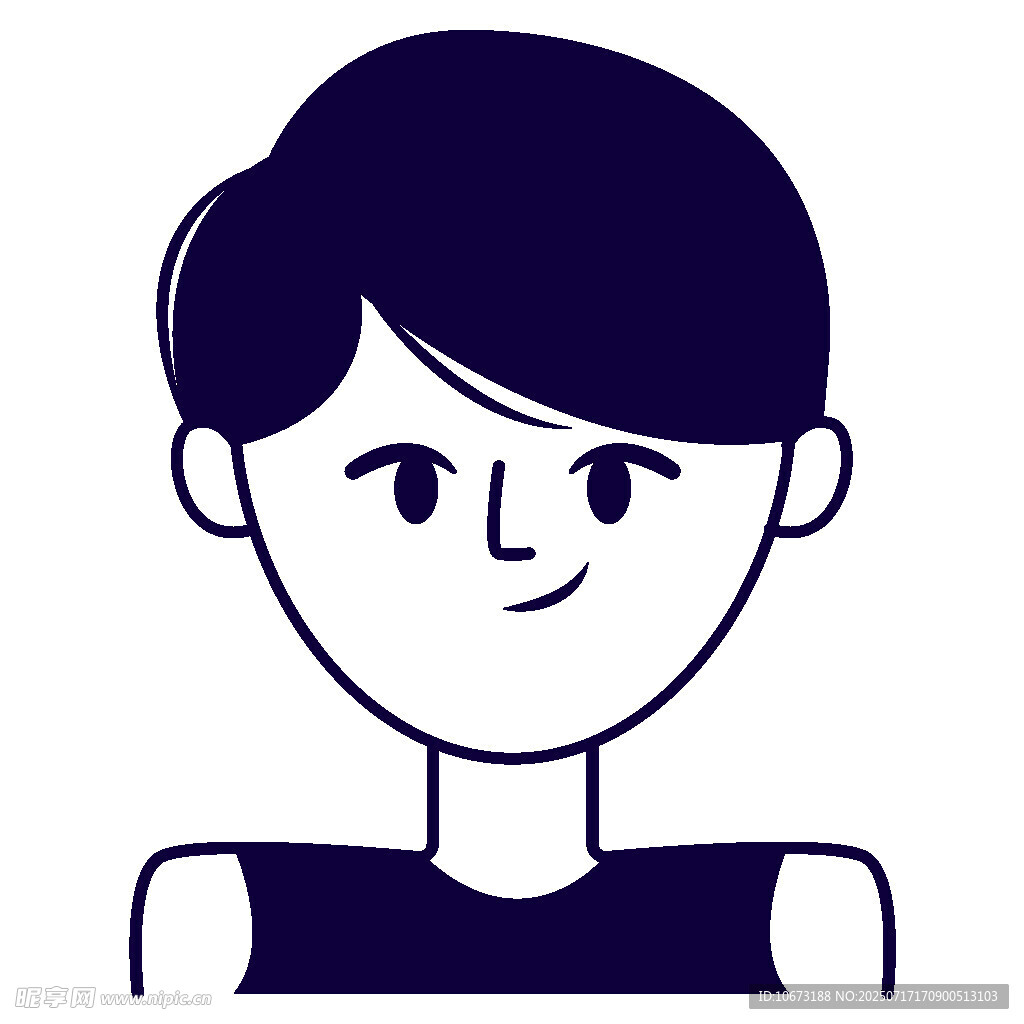简约风格短发人物头像