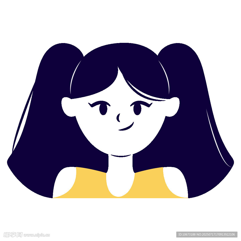 扎双马尾的可爱女孩
