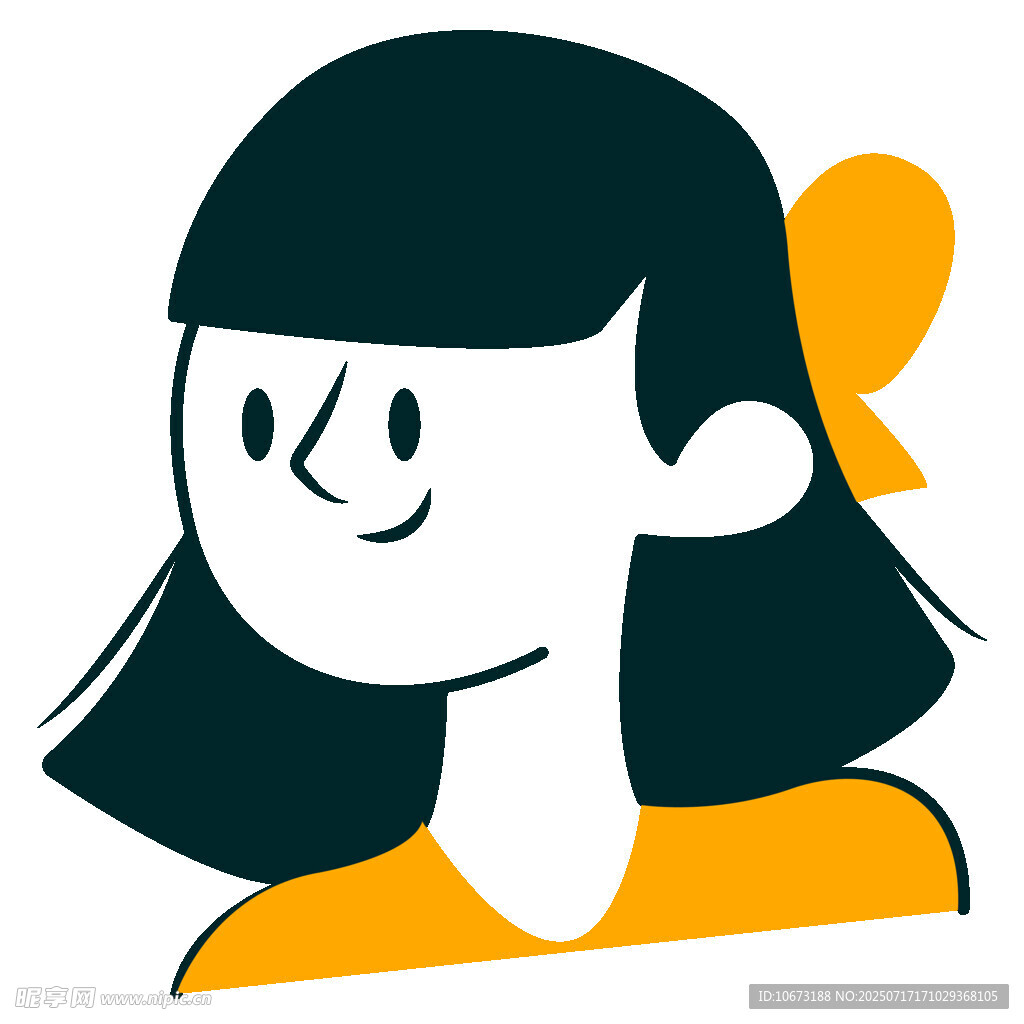 微笑女孩头像插画
