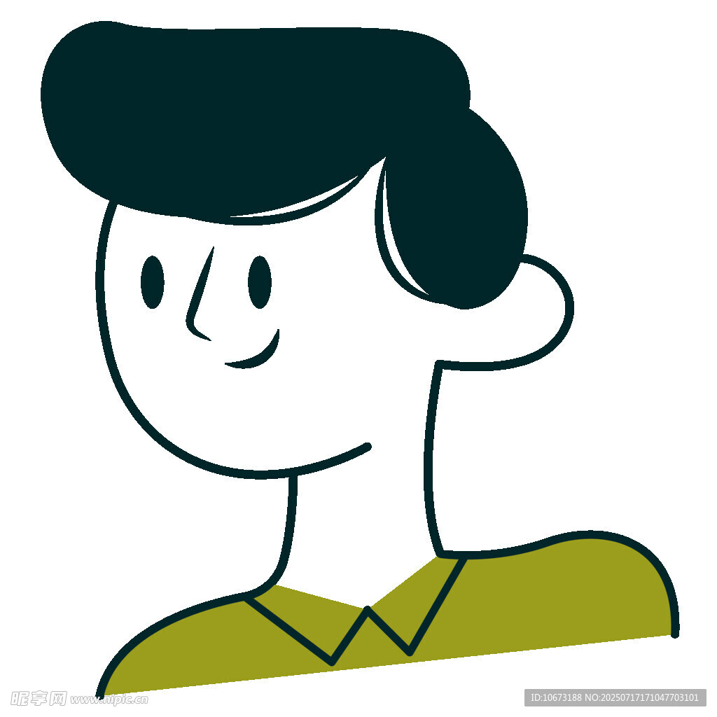 卡通风格微笑男子头像