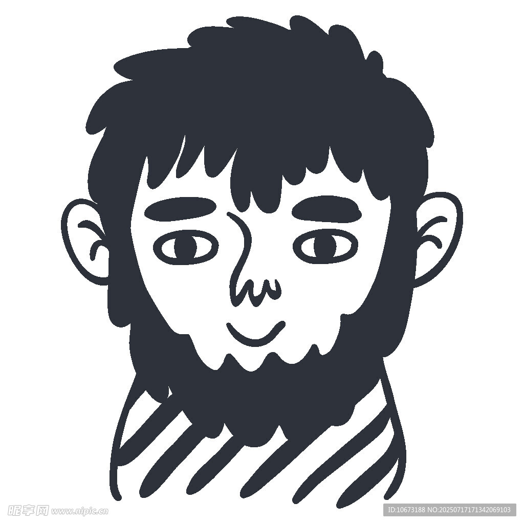卡通胡须男子头像