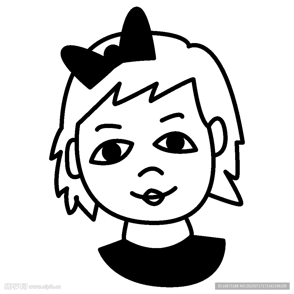 卡通短发女孩头像