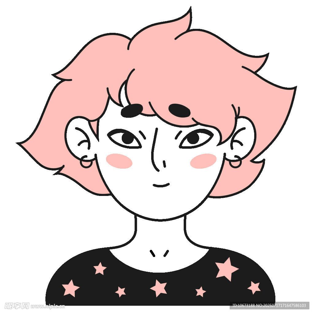 短发星衣女孩头像