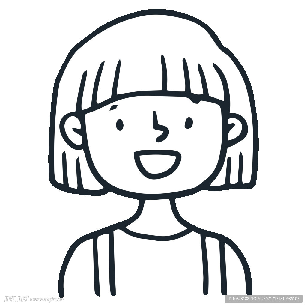 短发微笑女孩头像