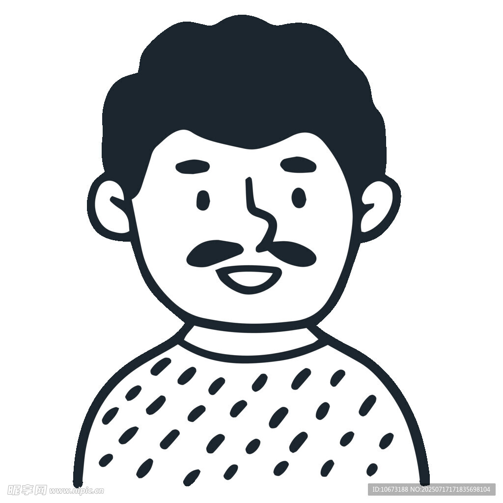 留小胡子的男子头像