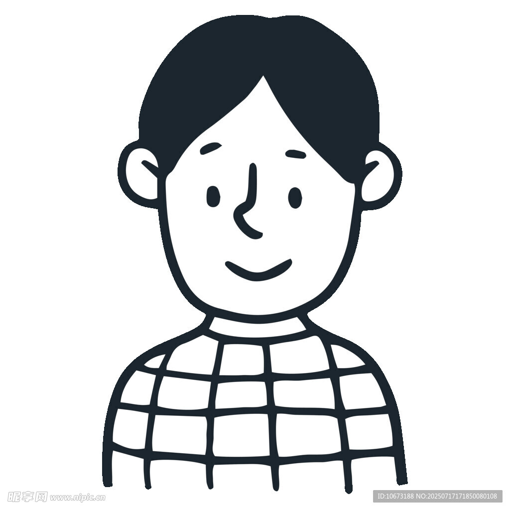 卡通风格微笑男子头像