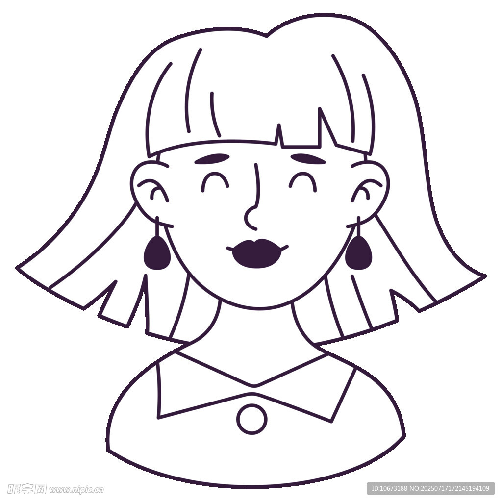 微笑短发女孩头像
