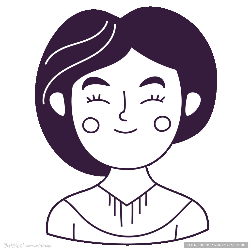 微笑短发女性头像