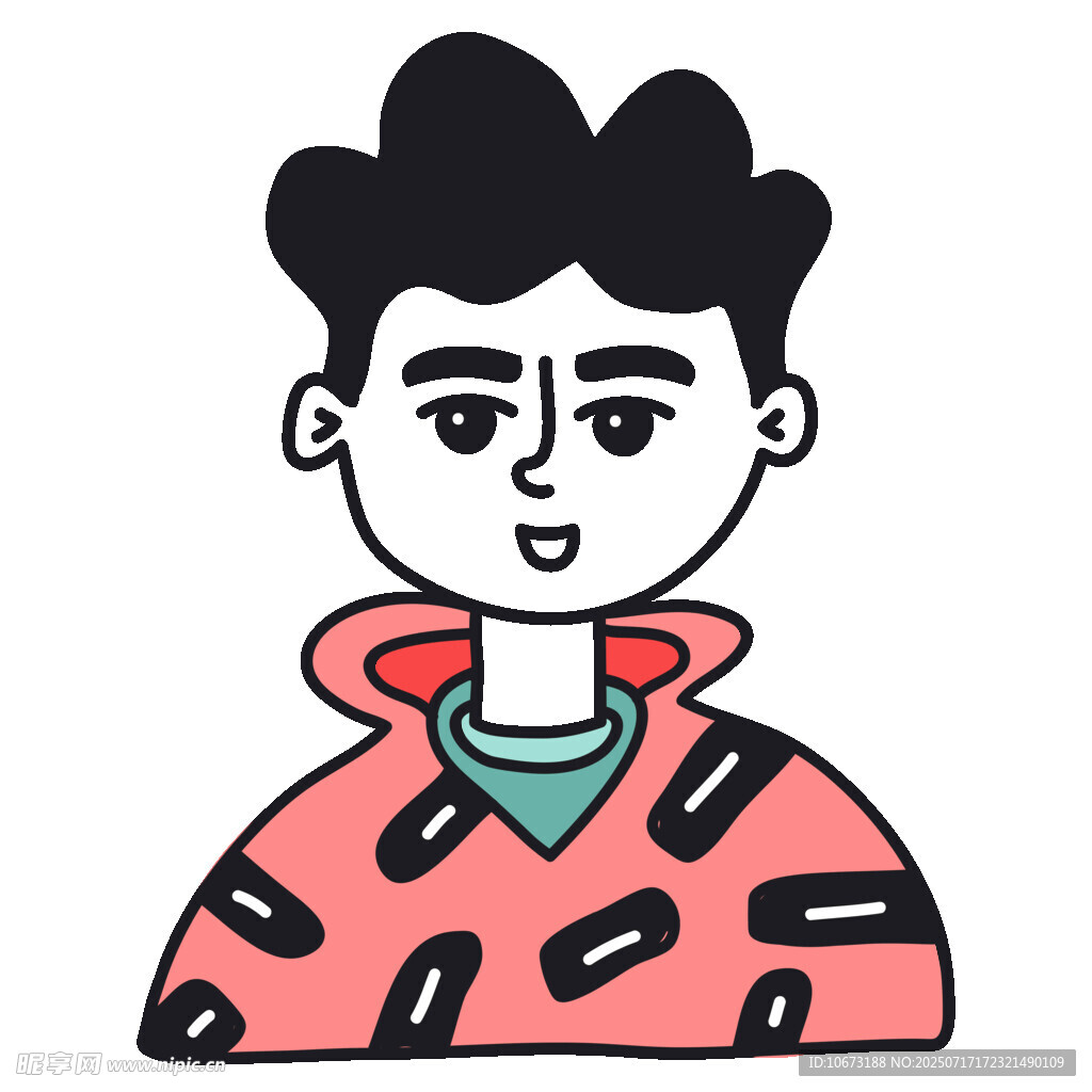 穿个性上衣的卡通男孩