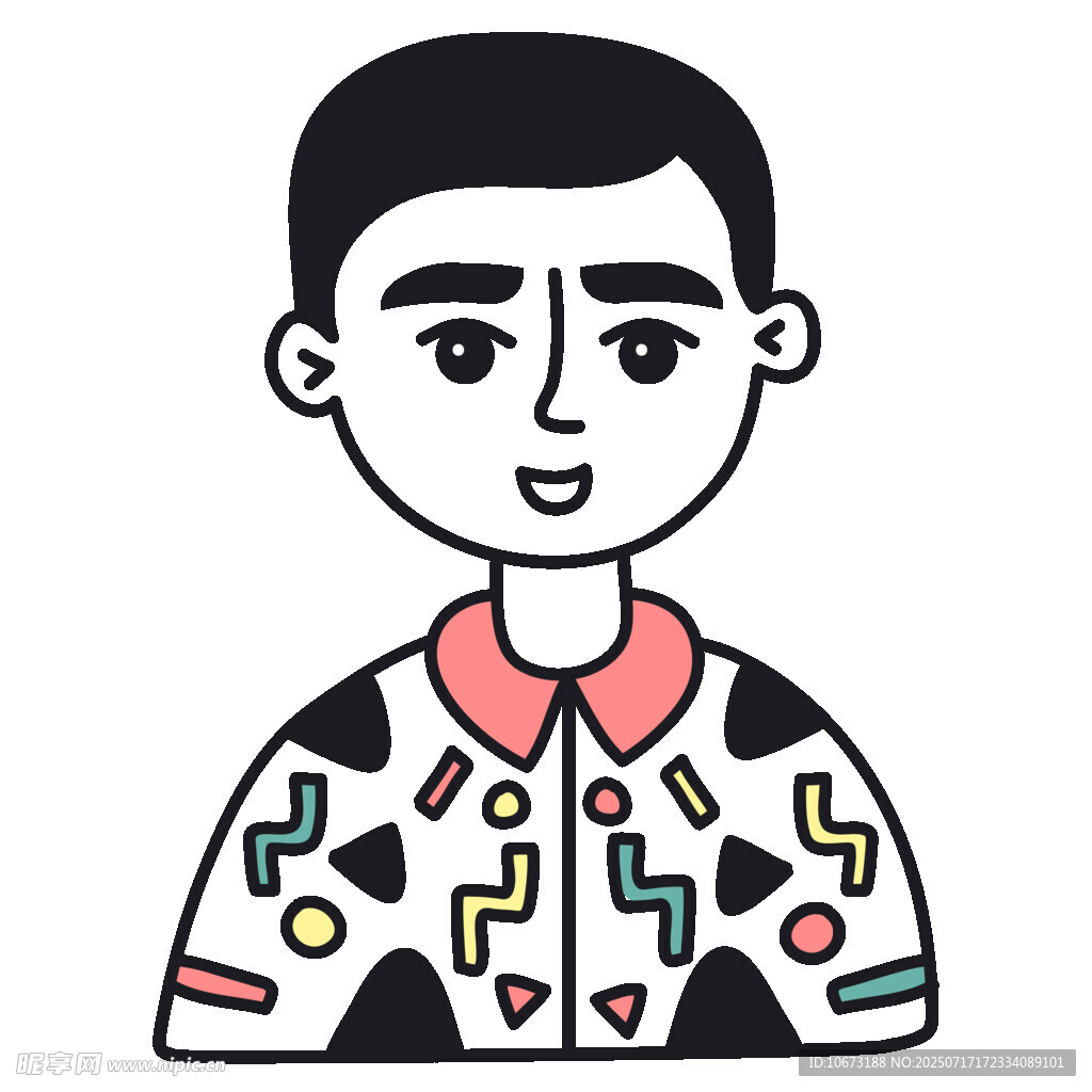 穿着个性上衣的男士头像