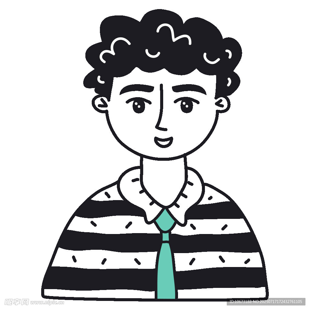 穿条纹衫打领带的男生