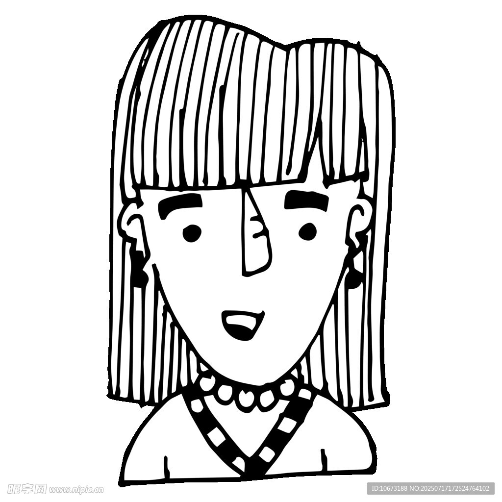 卡通风格女性头像