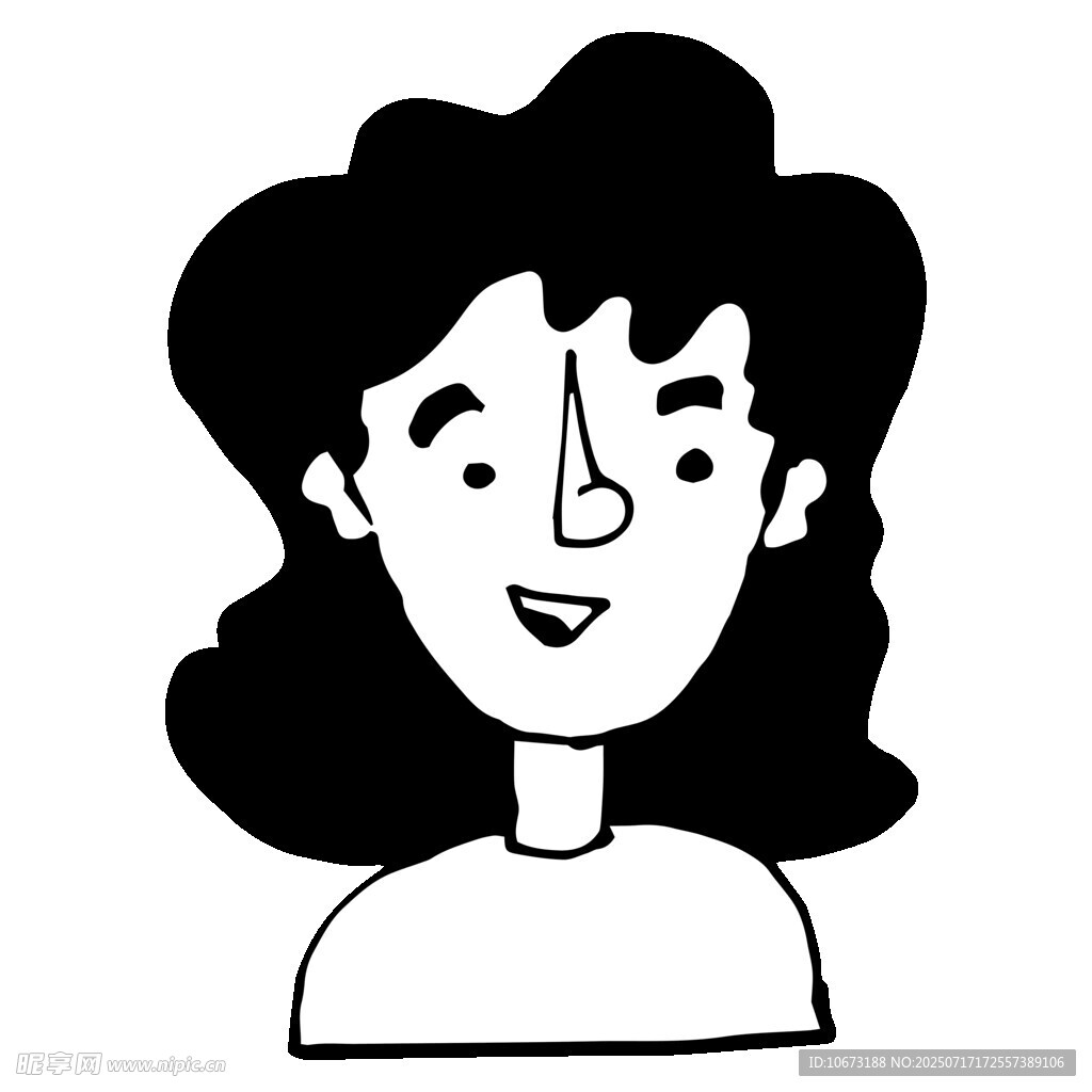 微笑的长发女性头像