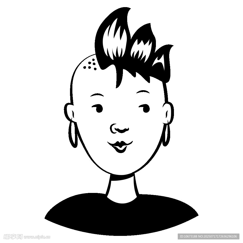 个性莫西干发型人物头像