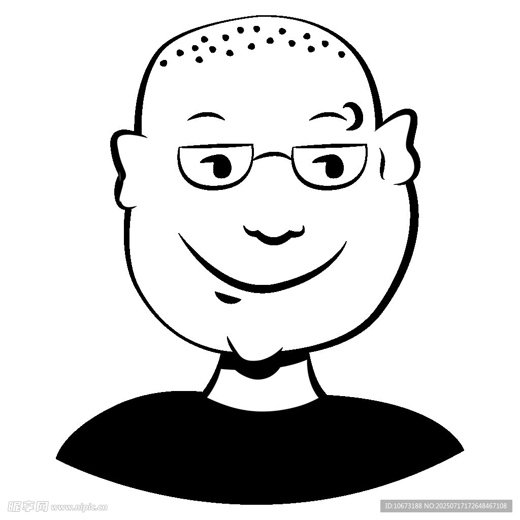 戴眼镜的卡通男子头像