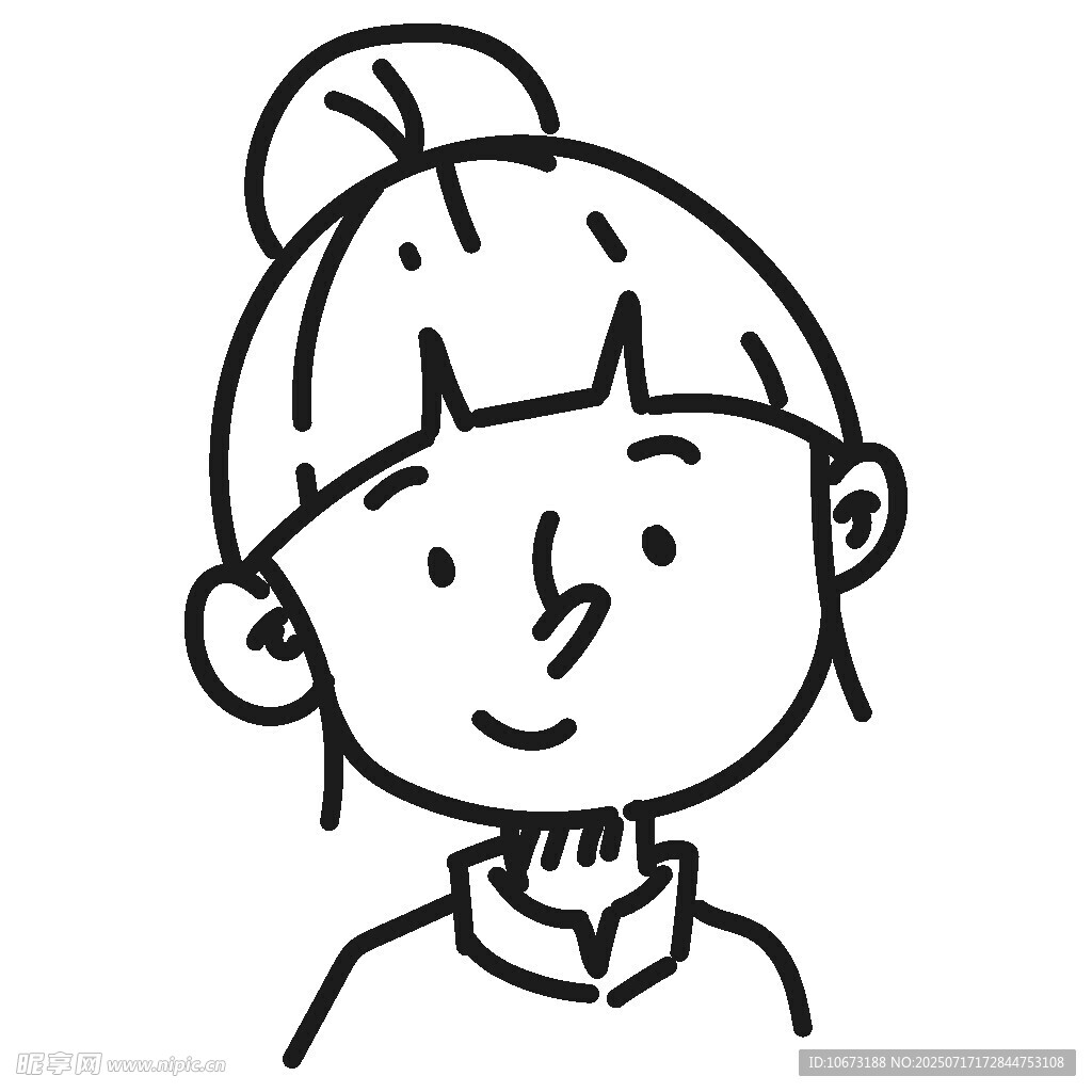 扎丸子头的可爱女孩