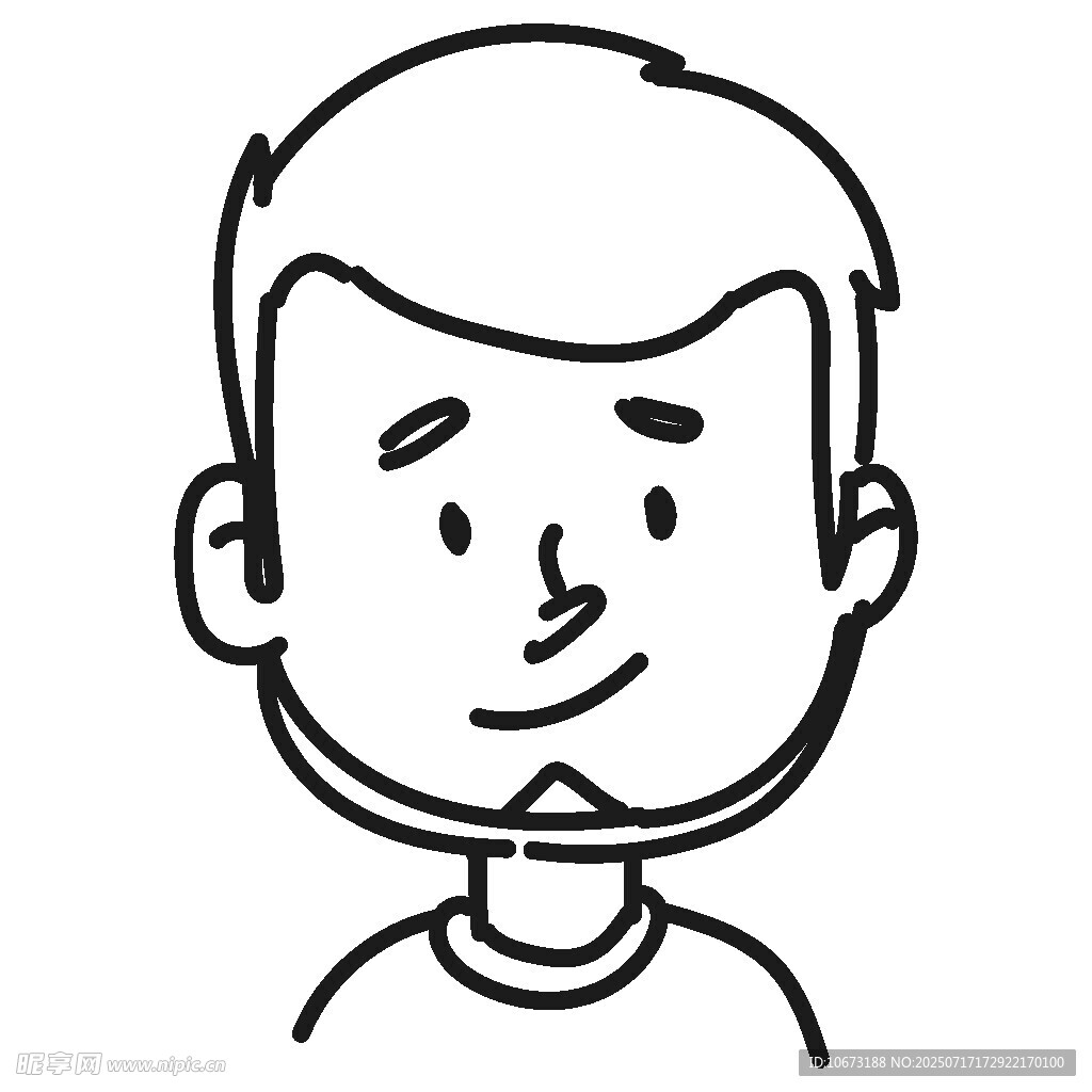 简约线条风男性头像