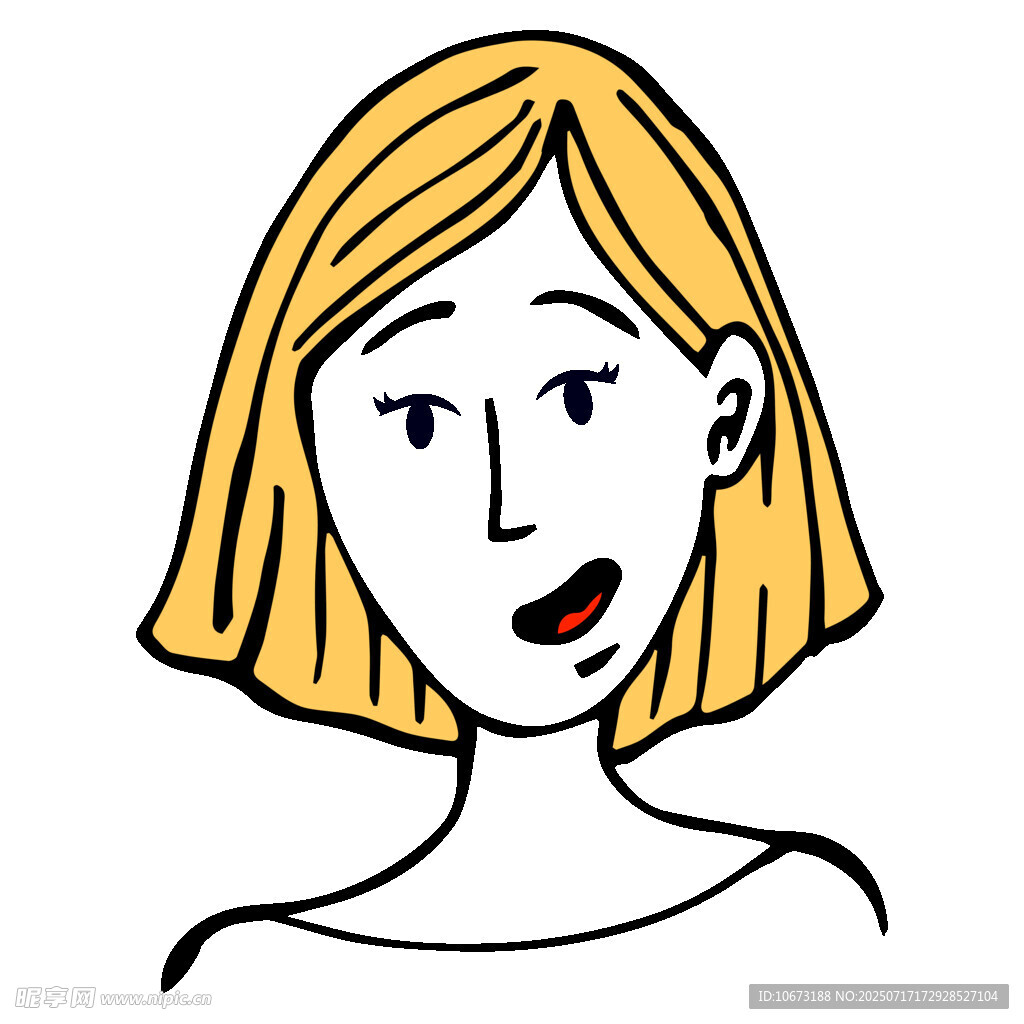 短发微笑女性头像