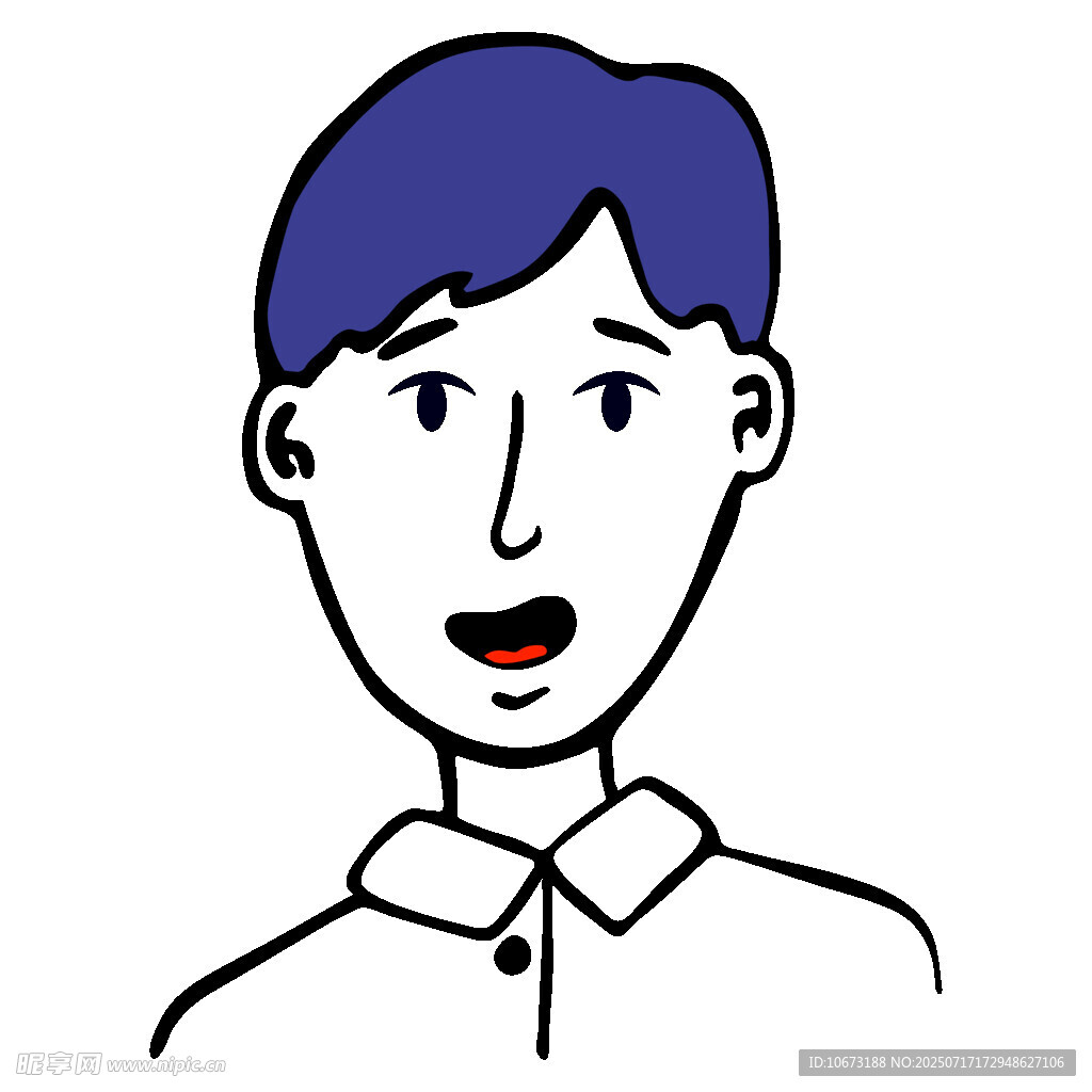 卡通风格男性头像