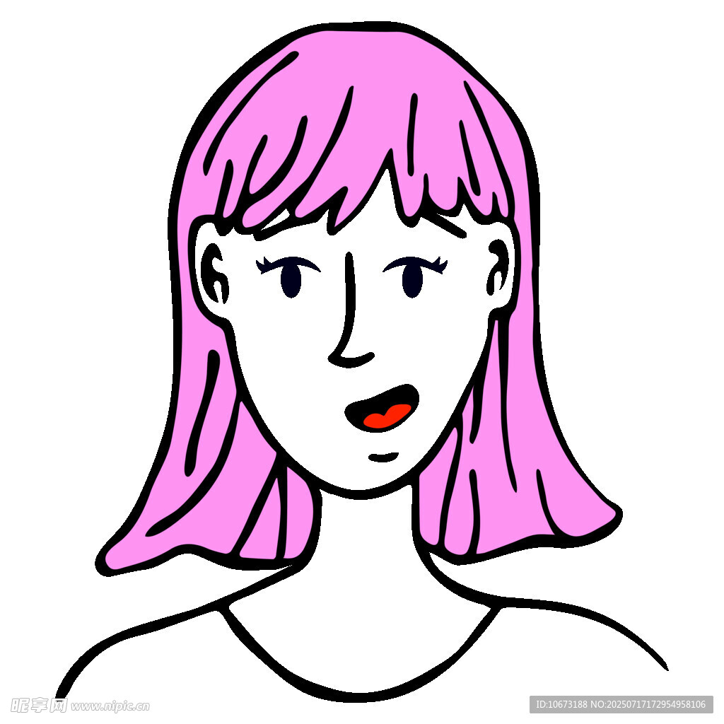 粉色头发女性头像