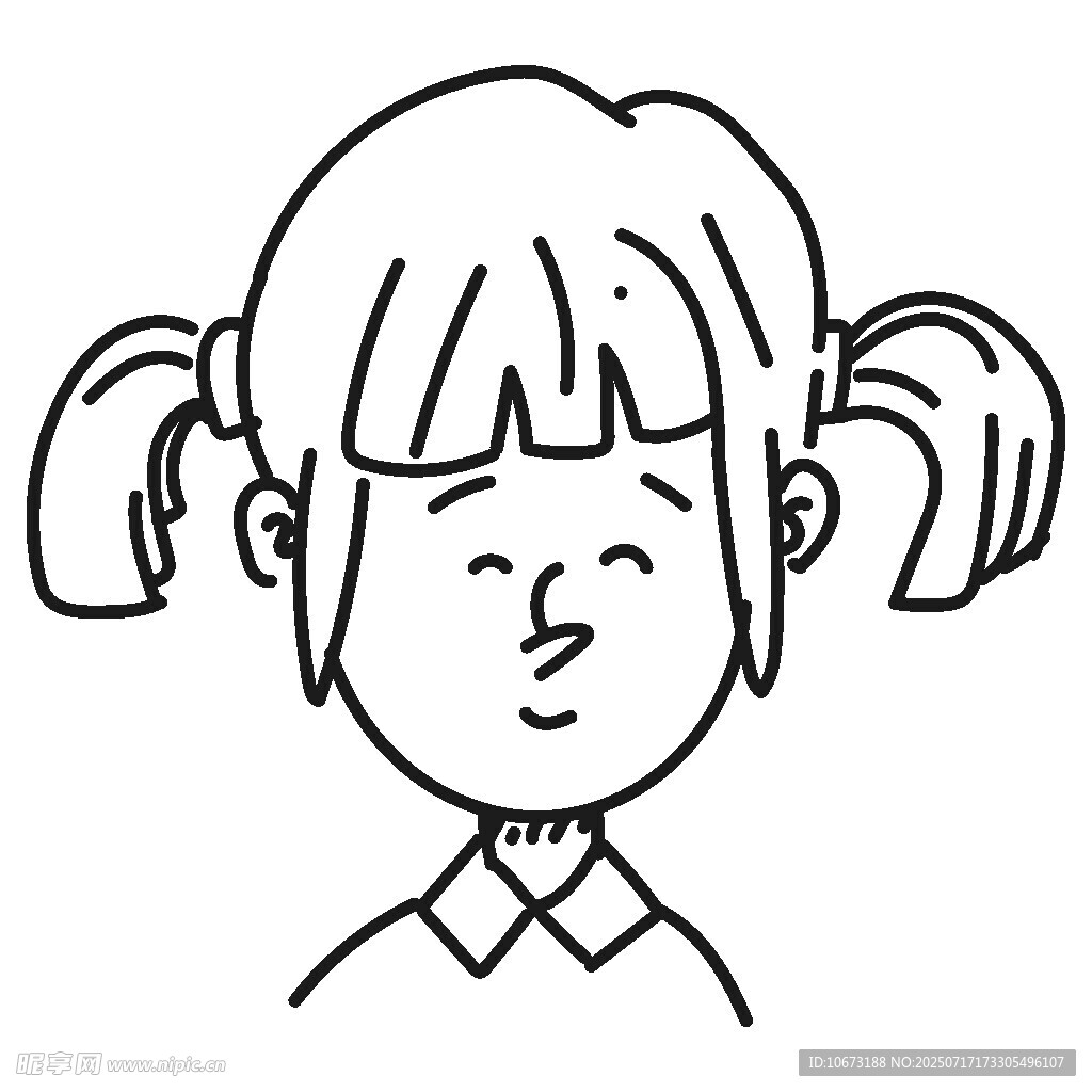 扎双马尾的俏皮小女孩