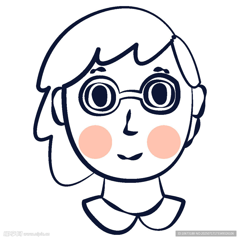 戴眼镜的可爱卡通女孩