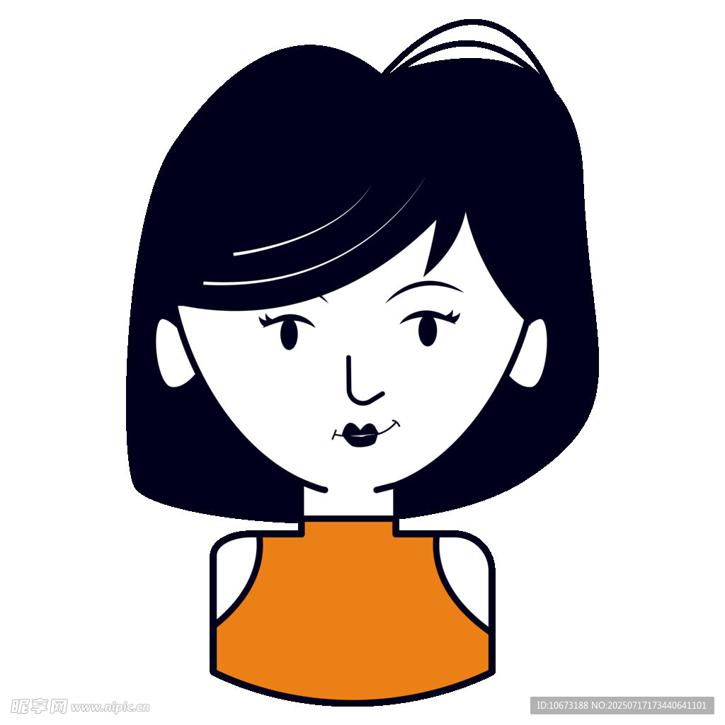 卡通短发女孩头像