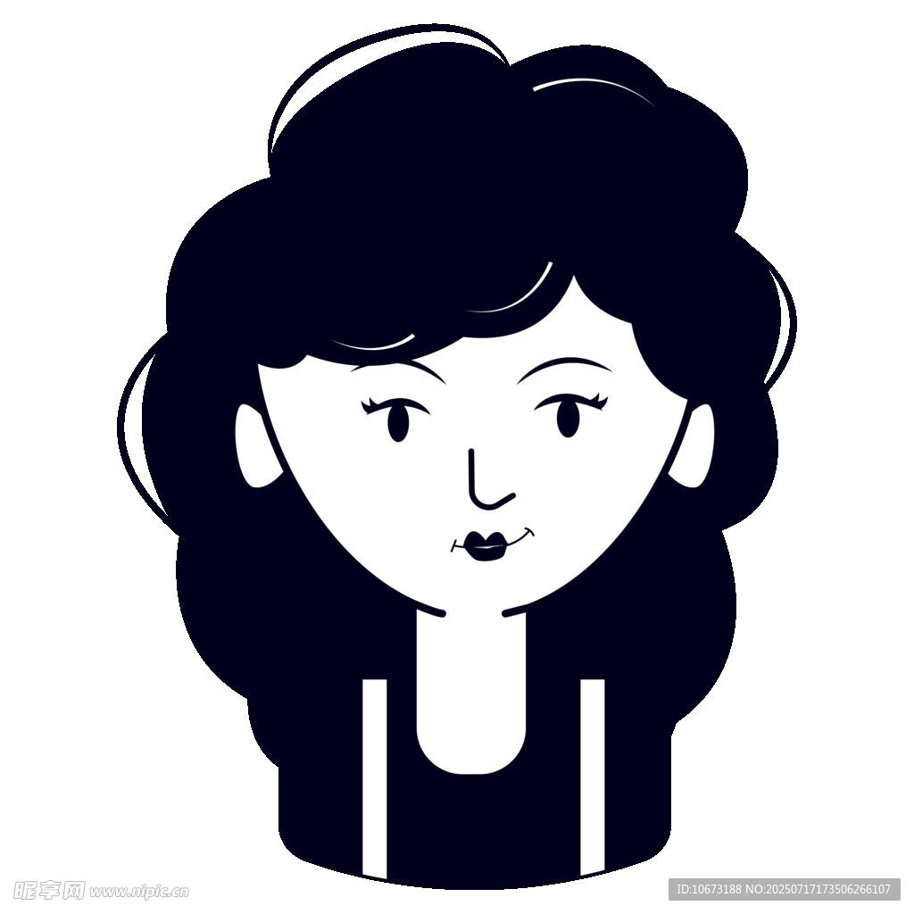 卡通风格女性头像