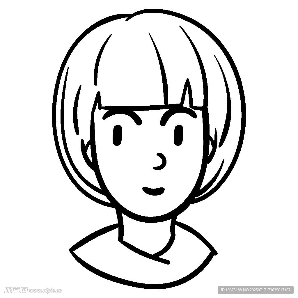 短发女性头像