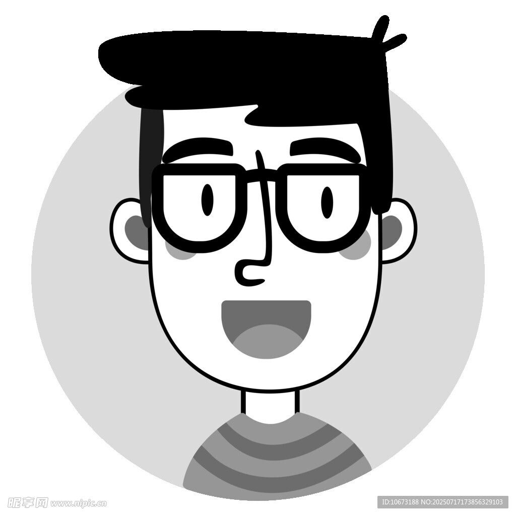 戴眼镜的卡通男子头像