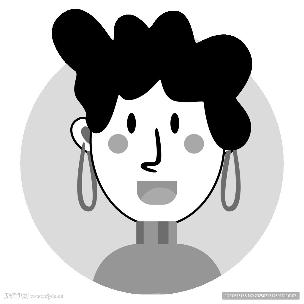 卡通风格女性头像