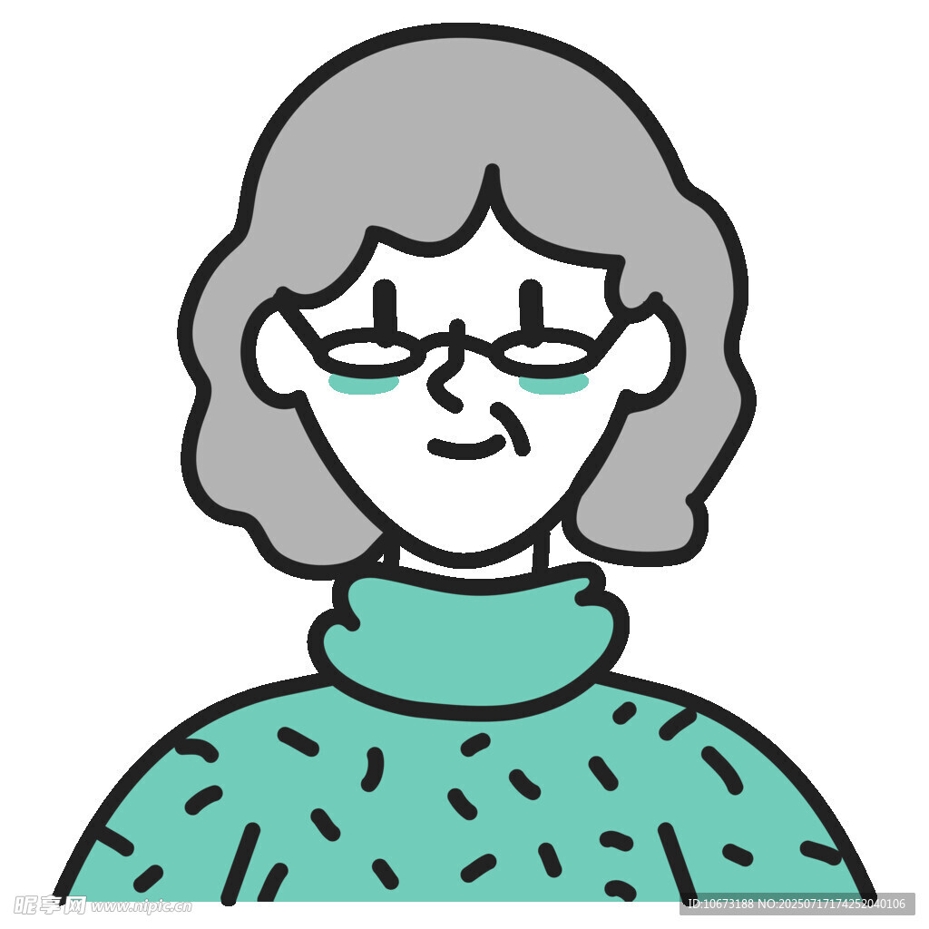 戴眼镜的高领毛衣女士