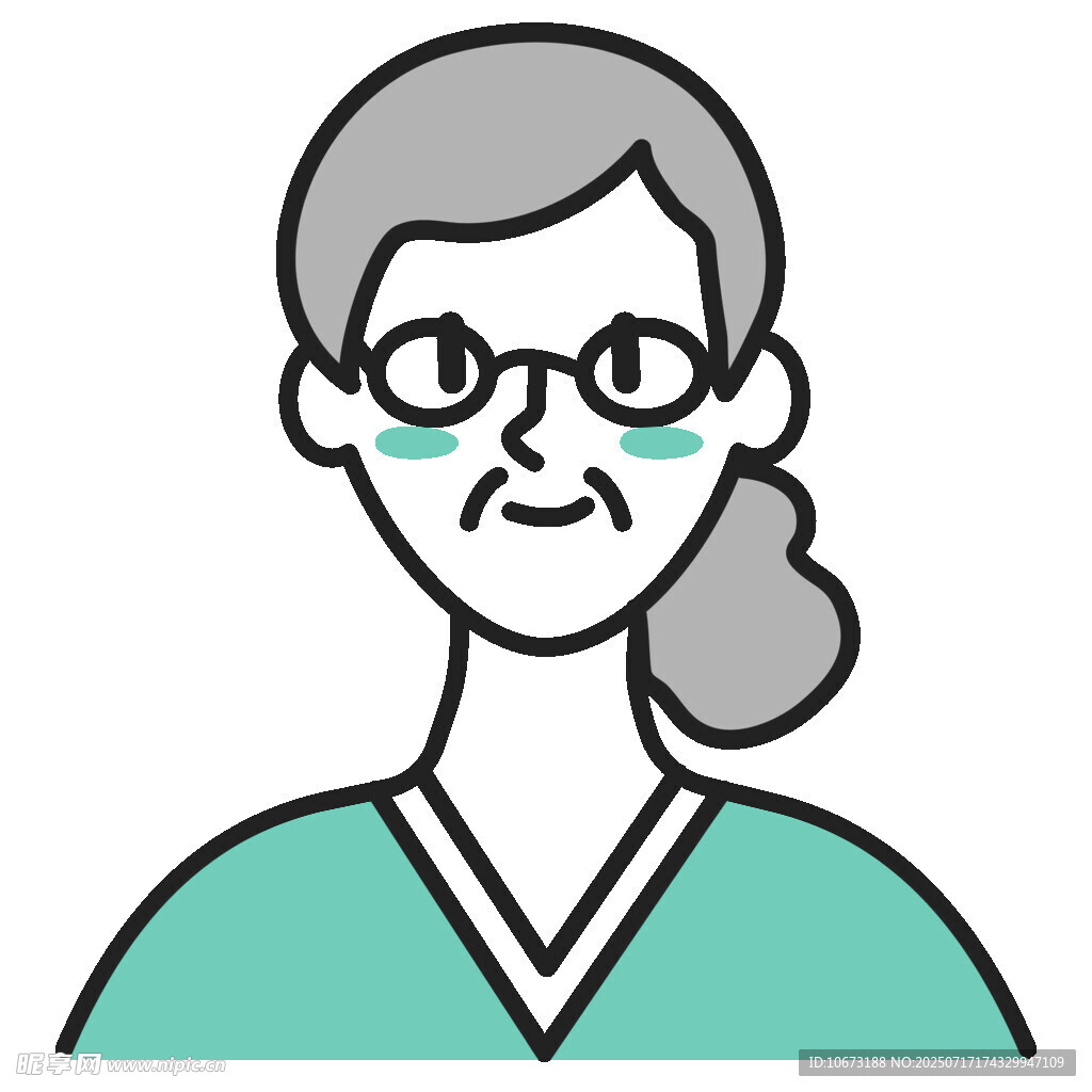 戴眼镜的医护女性形象