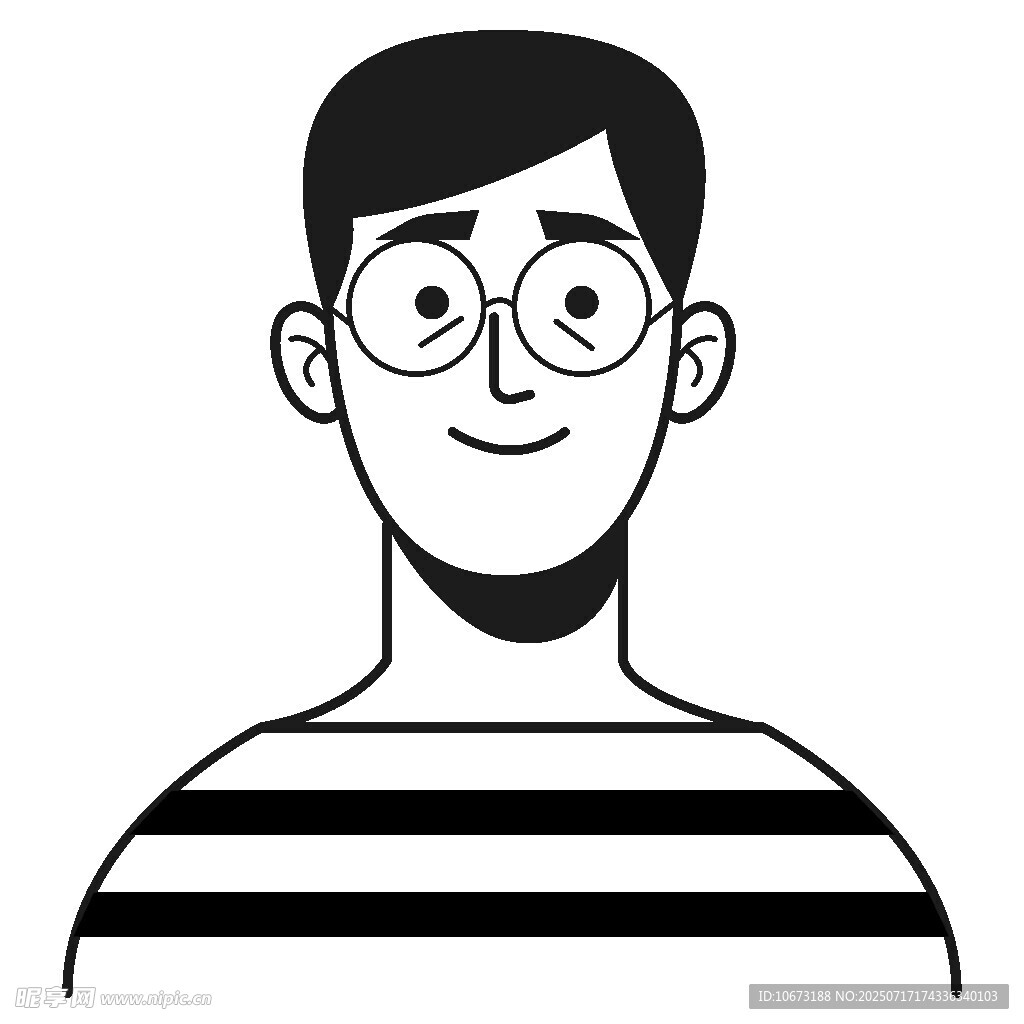 戴眼镜穿条纹衫的男子