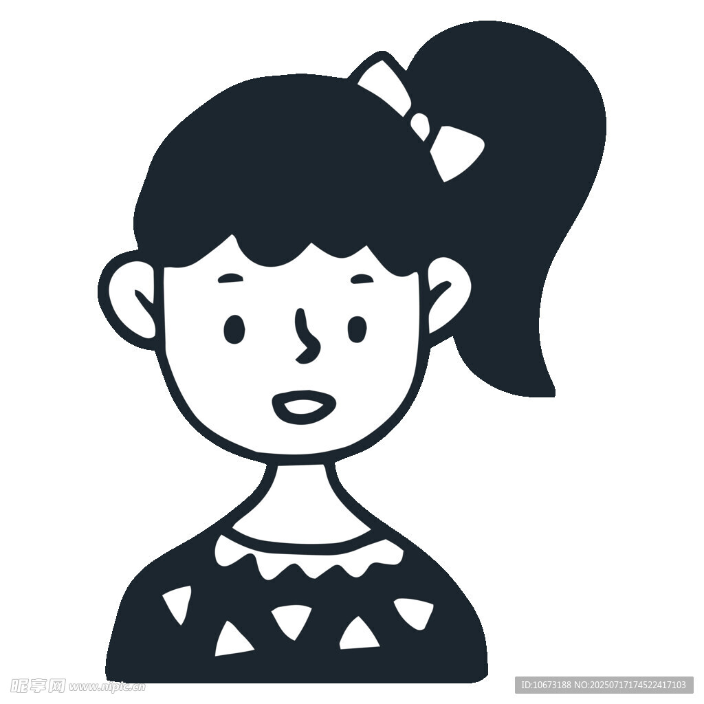 扎马尾的可爱女孩