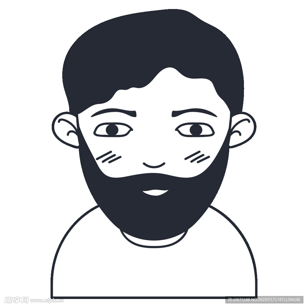 留胡须男性头像