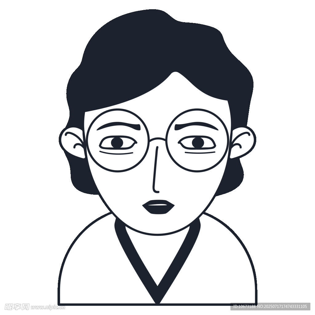 戴眼镜的女性头像