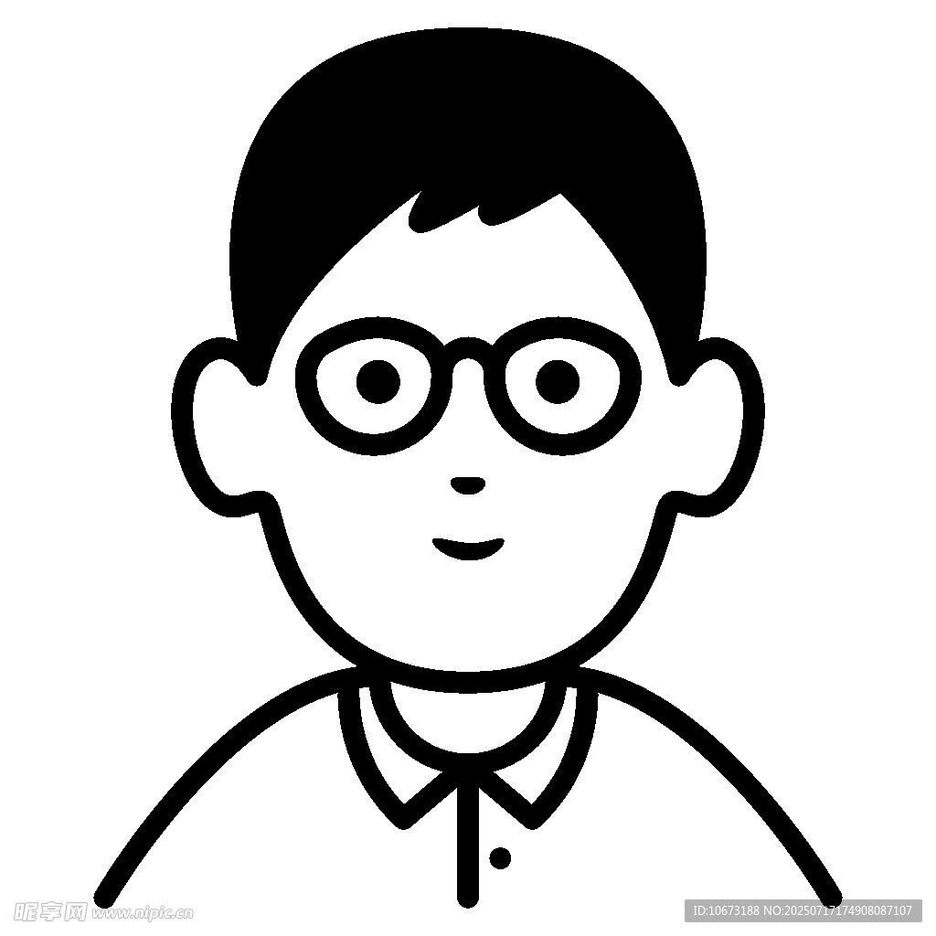 戴眼镜的卡通男孩形象