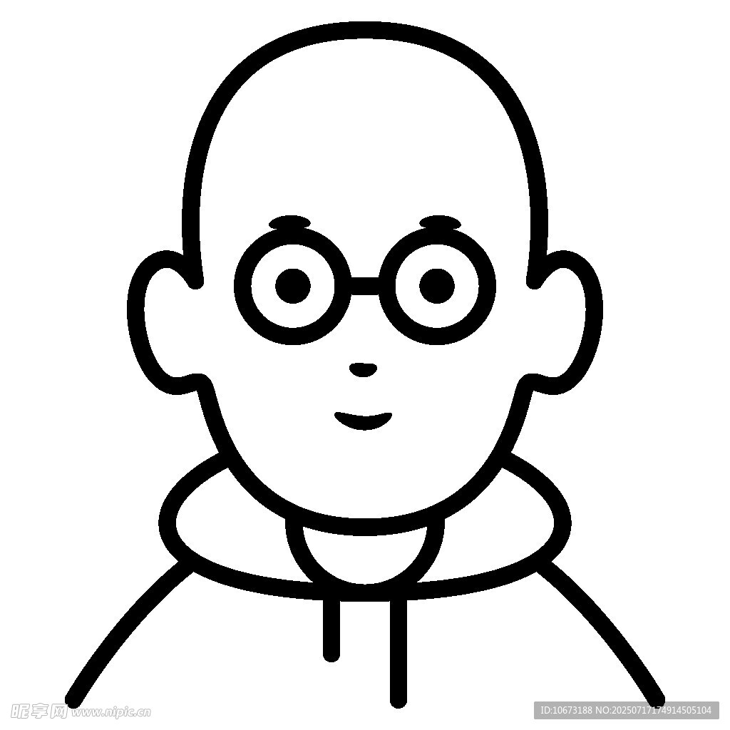 戴眼镜的简约卡通人物形象