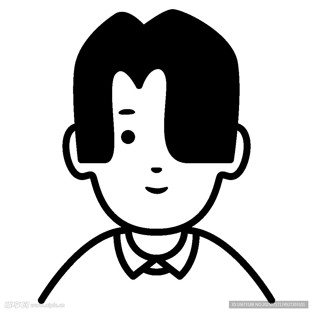 卡通风格短发人物头像