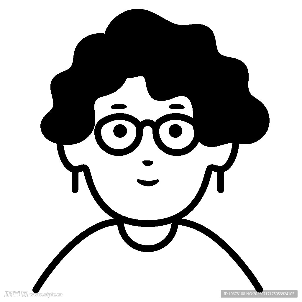 戴眼镜的短发女士头像