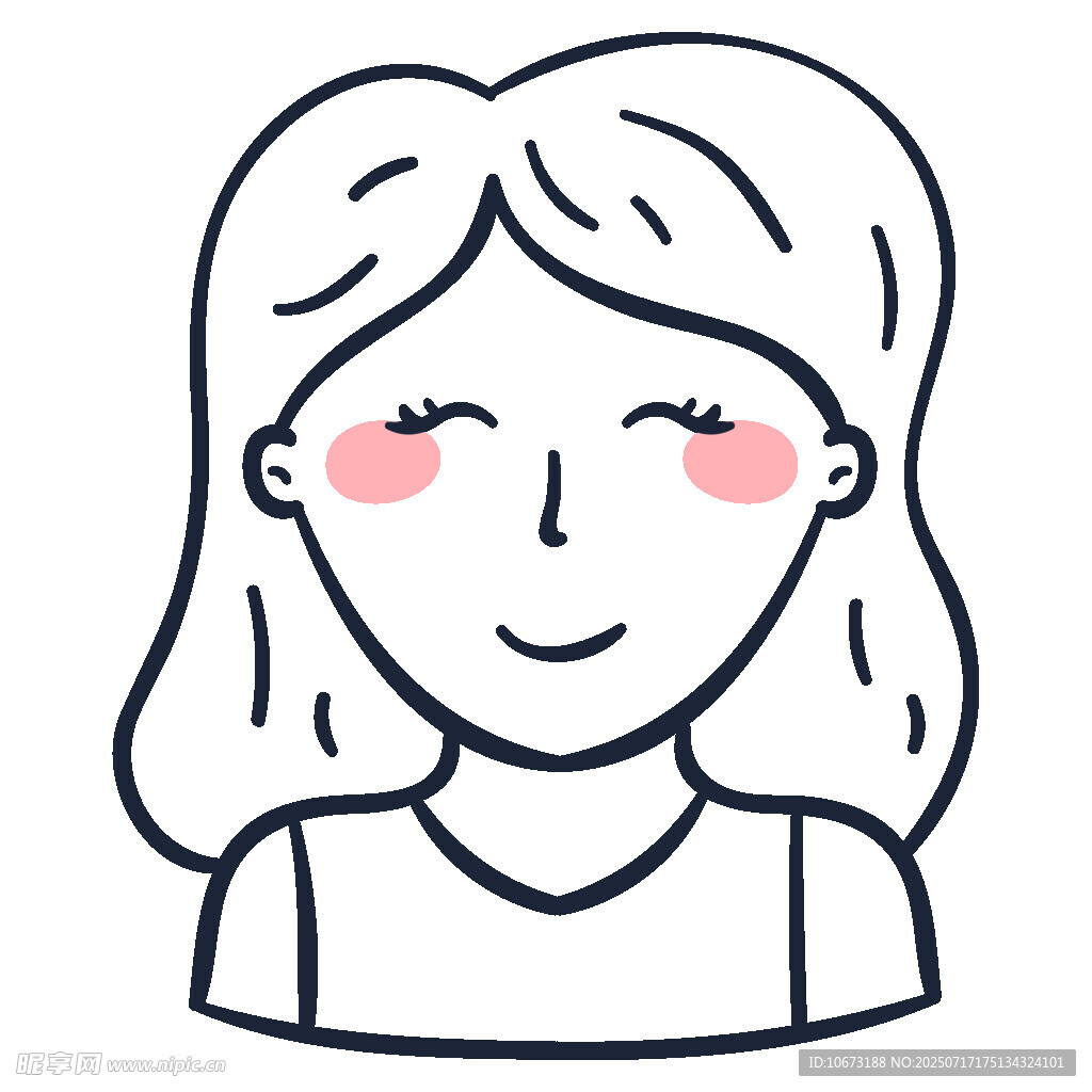 微笑女孩简笔画头像