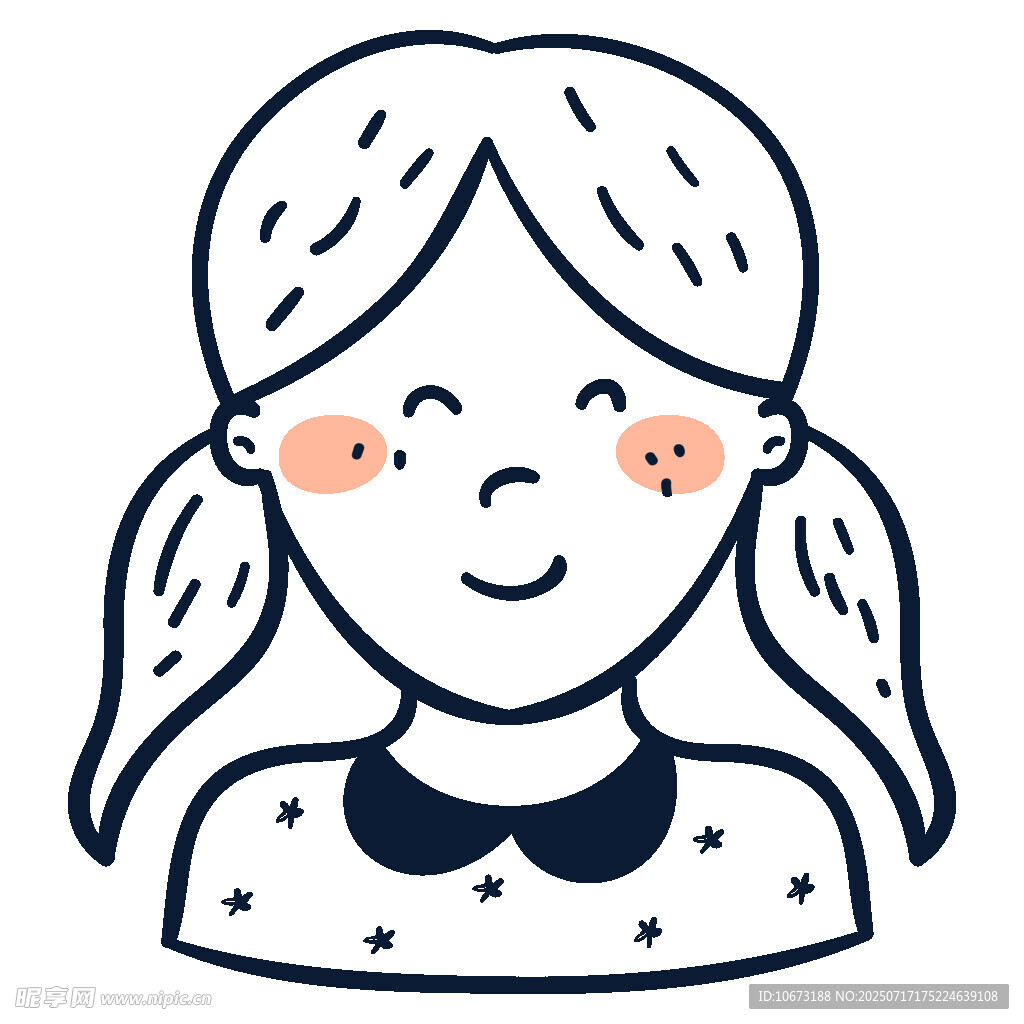 扎双马尾的可爱小女孩