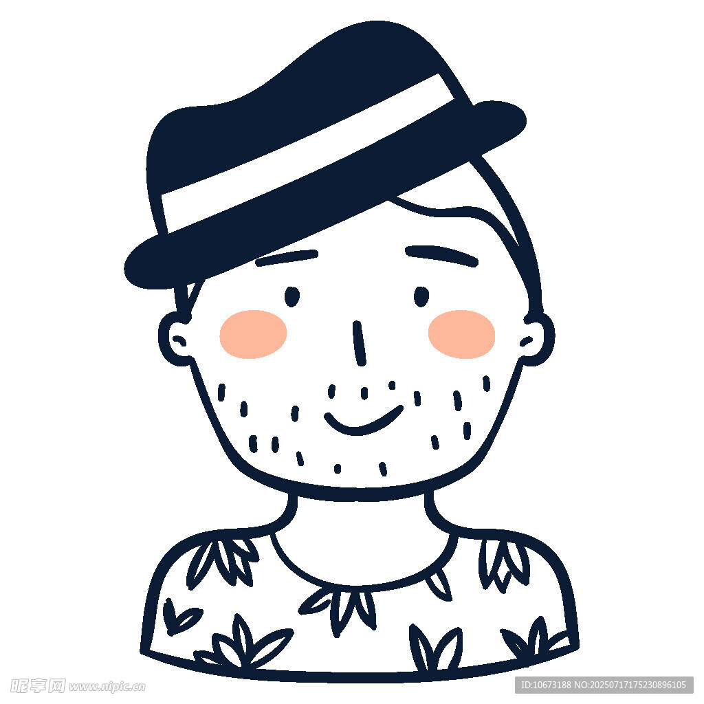 戴帽微笑的潮流男士形象