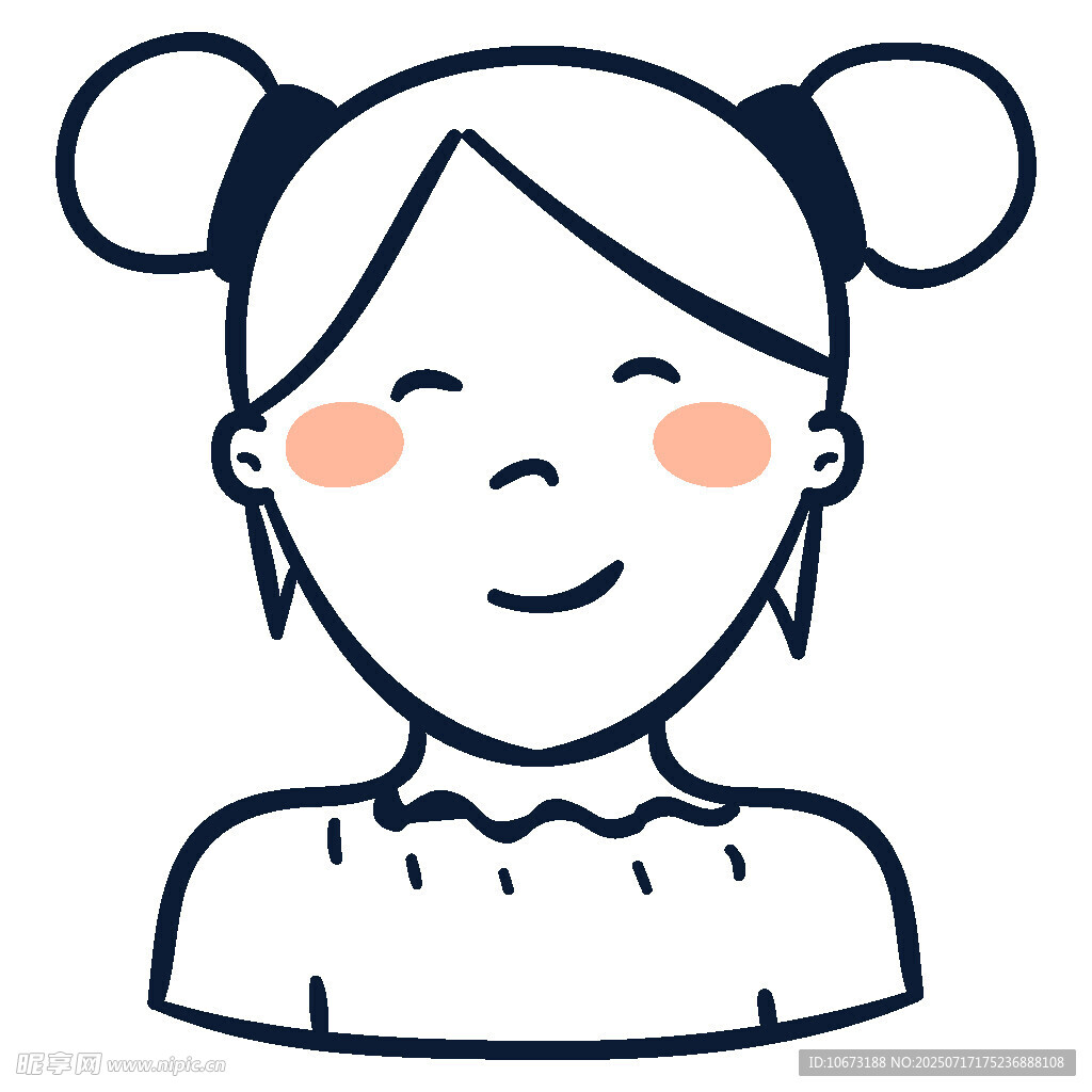 扎双马尾的可爱女孩
