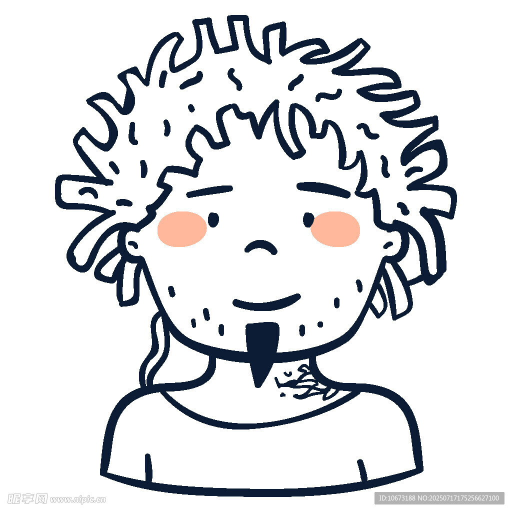 卷发男子卡通头像