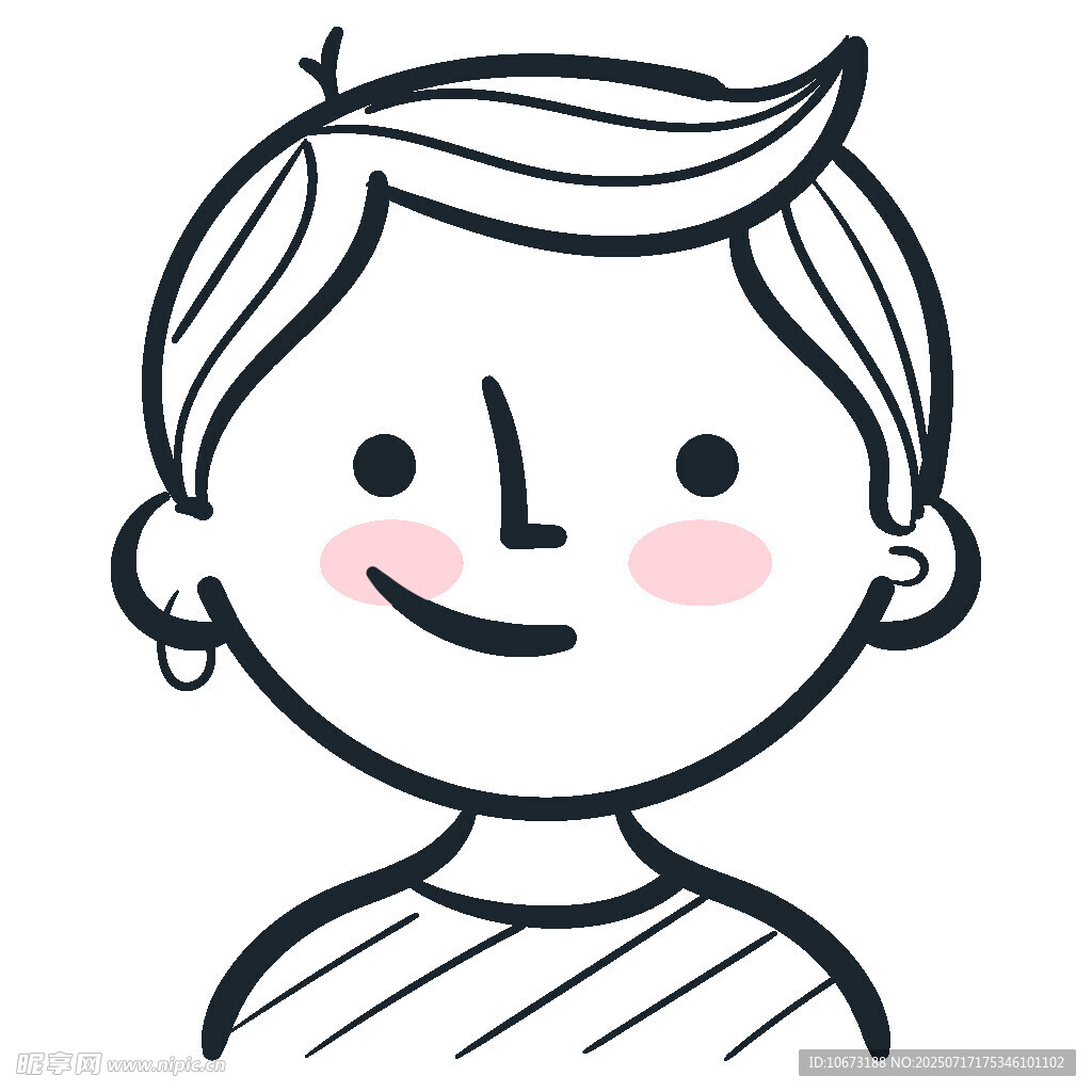 短发微笑女孩头像